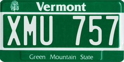 VT license plate XMU757