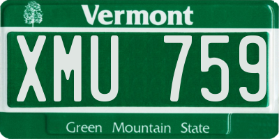 VT license plate XMU759