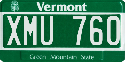 VT license plate XMU760