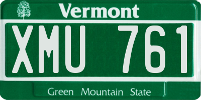 VT license plate XMU761