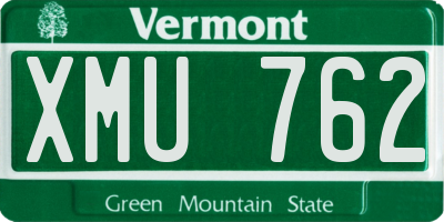 VT license plate XMU762