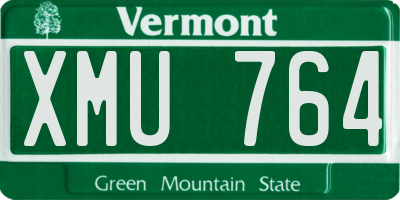 VT license plate XMU764