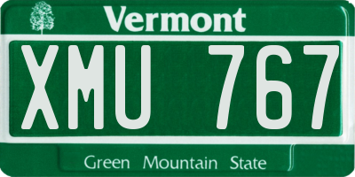 VT license plate XMU767