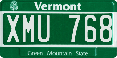 VT license plate XMU768