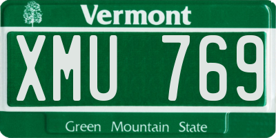 VT license plate XMU769