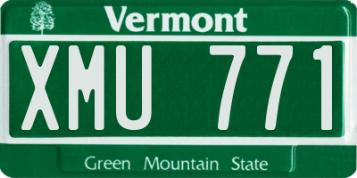 VT license plate XMU771