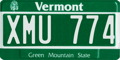 VT license plate XMU774