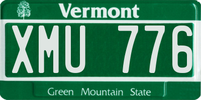 VT license plate XMU776