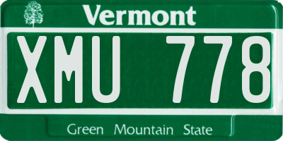 VT license plate XMU778