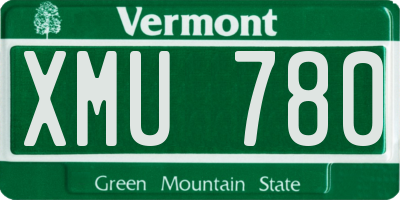 VT license plate XMU780