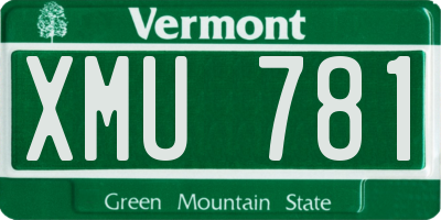 VT license plate XMU781