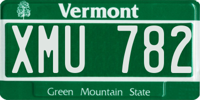 VT license plate XMU782
