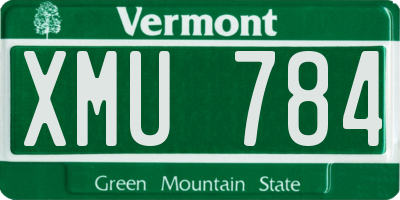 VT license plate XMU784