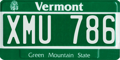 VT license plate XMU786