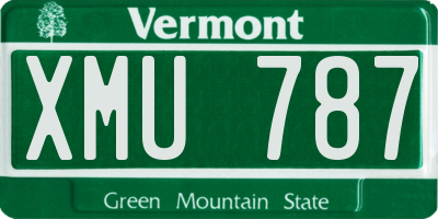 VT license plate XMU787