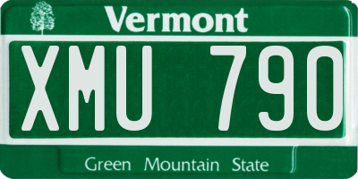 VT license plate XMU790
