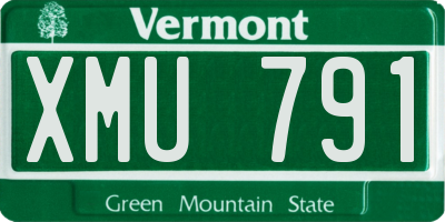 VT license plate XMU791