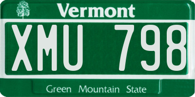VT license plate XMU798