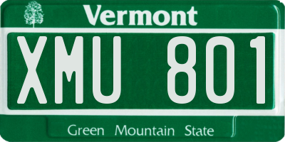 VT license plate XMU801