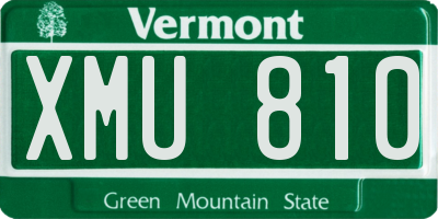 VT license plate XMU810
