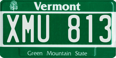 VT license plate XMU813