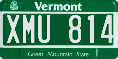 VT license plate XMU814