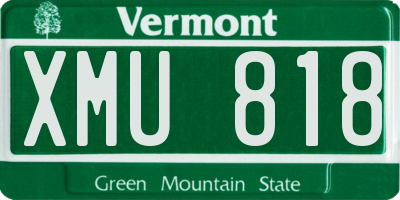 VT license plate XMU818