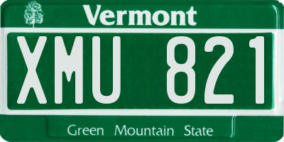 VT license plate XMU821
