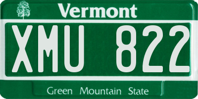 VT license plate XMU822