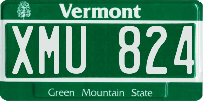 VT license plate XMU824