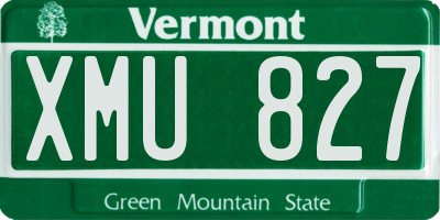 VT license plate XMU827