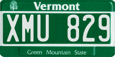 VT license plate XMU829