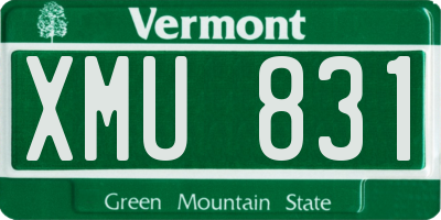 VT license plate XMU831