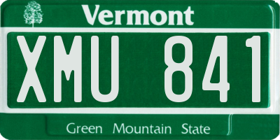 VT license plate XMU841