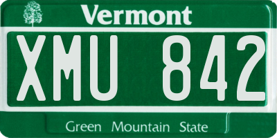 VT license plate XMU842