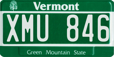 VT license plate XMU846