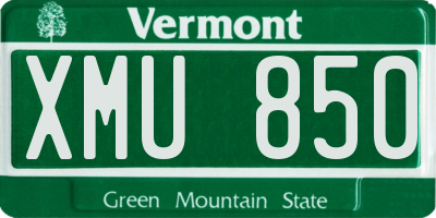 VT license plate XMU850