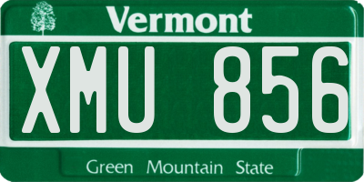 VT license plate XMU856