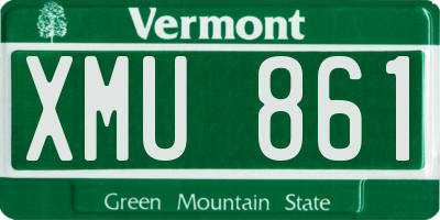 VT license plate XMU861