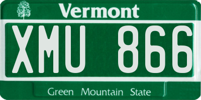 VT license plate XMU866