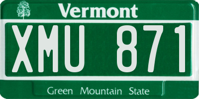 VT license plate XMU871