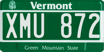 VT license plate XMU872