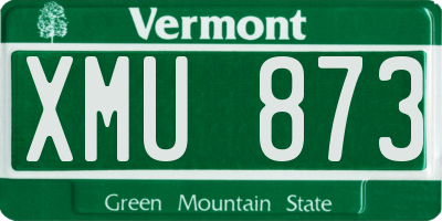 VT license plate XMU873
