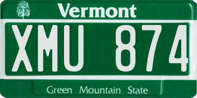 VT license plate XMU874