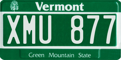 VT license plate XMU877