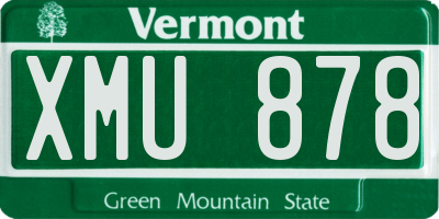 VT license plate XMU878