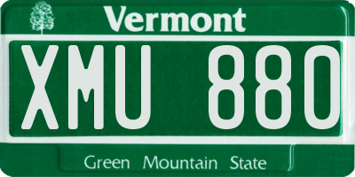 VT license plate XMU880
