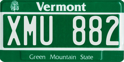 VT license plate XMU882