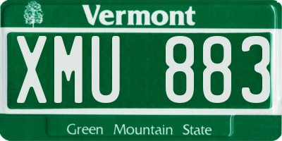 VT license plate XMU883