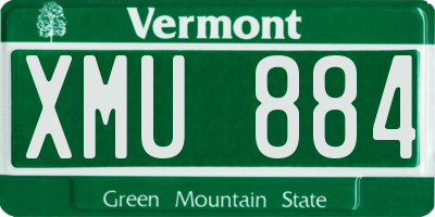 VT license plate XMU884